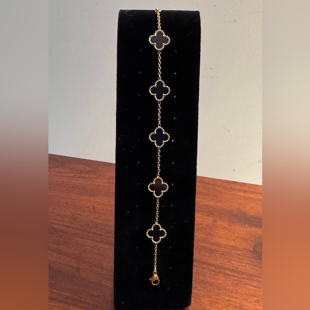 13mm Clover 18kt gold stainless steel bracelet - Picture 2 of 8